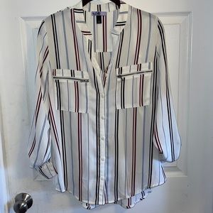 NWT Vylette Botton Front Striped Blouse